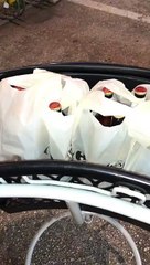 Grocery Basket Turns Over Breaking 40 Beers