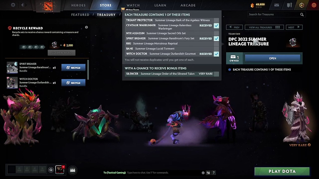 Dota 2 - Open the DPC 2022 Summer Lineage Treausre!!!