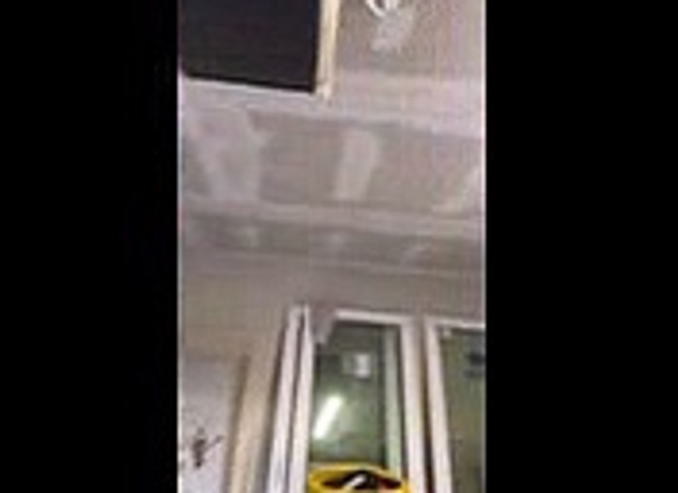 Scrap ceiling and repair drywall