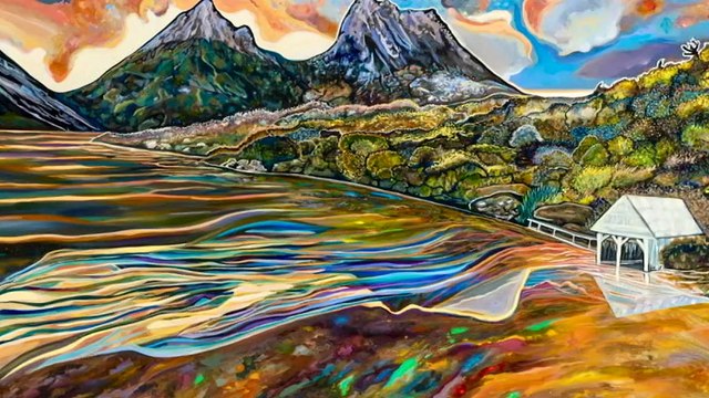 Vision impaired artist painting landscapes in Tasmania