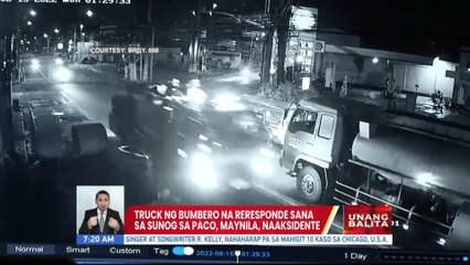 Truck ng bumbero na reresponde sana sa sunog sa Paco, Maynila, naaksidente | UB
