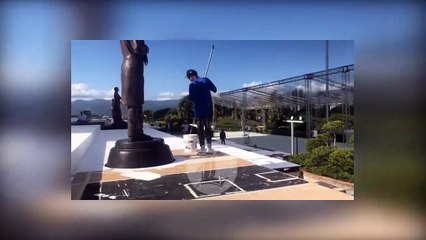 Preparan escenario para el discurso del presidente Abinader