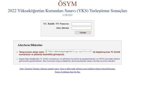 2022 YKS tercih sonuçları sorgulama linki! YKS sonuçları açıklandı mı 2022?