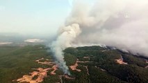 Milas'da orman yangını havadan görüntülendi