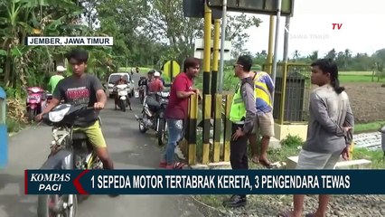 Detik  Detik 3 Pemotor Tertabrak Kereta Api Tanpa Palang Pintu di Jember