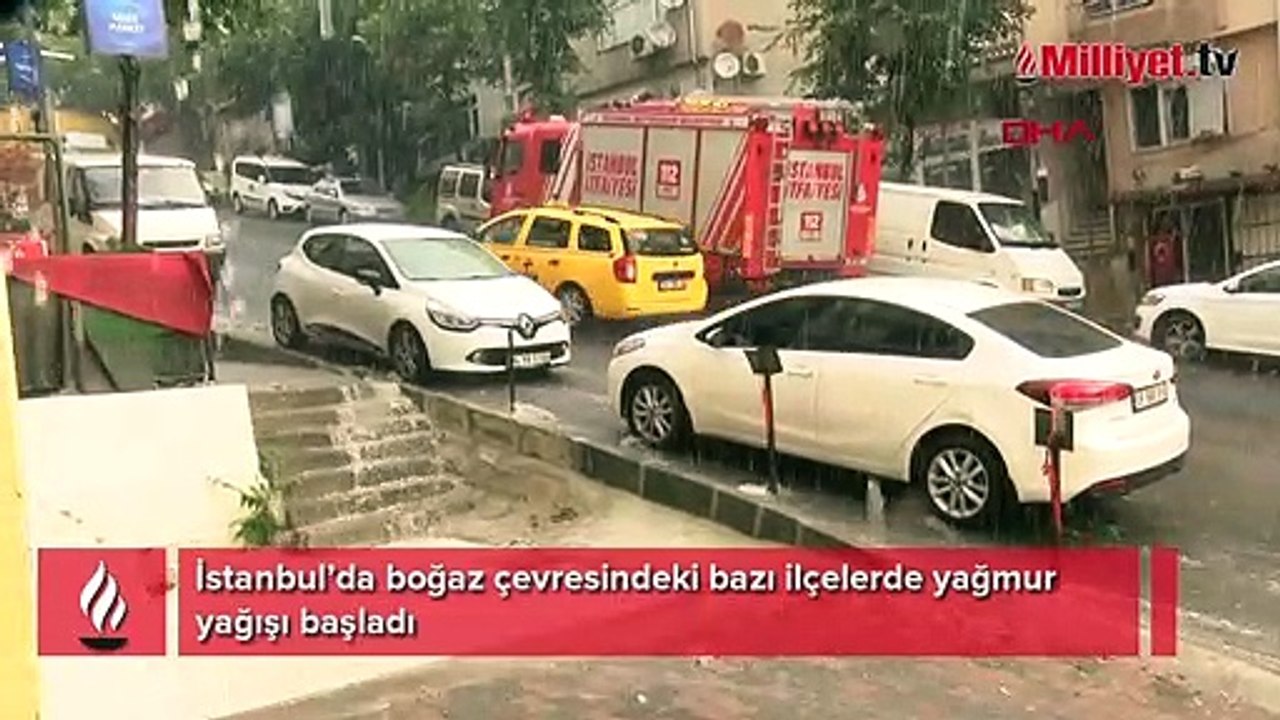 İstanbul'da boğaz çevresindeki bazı ilçelerde yağmur başladı