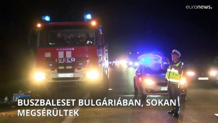 Sokan megsérültek egy bulgáriai buszbalesetben