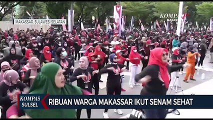 Ribuan Warga Makassar Ikuti Senam Sehat Bersama Relawan Ganjar
