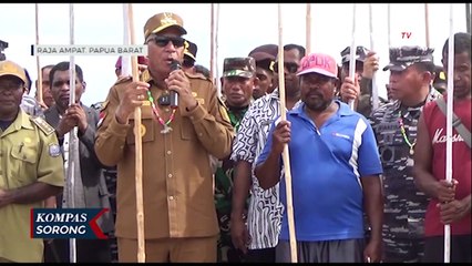 Perbatasan NKRI Di Papua Barat Berkibar 77 Meter Bendera Merah Putih