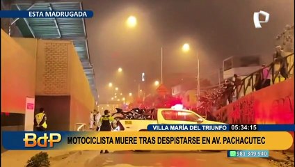 Fatídico accidente en VMT: joven motociclista pierde la vida al despistarse en Av. Pachacútec