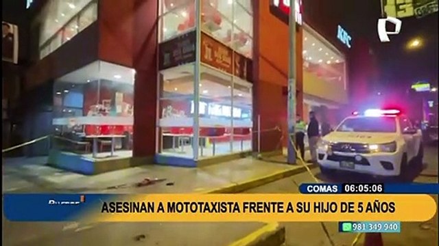 Comas: extranjero asesina de varios disparos a joven mototaxista