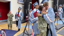 Navy sister turns up at brother's graduation ceremony after not seeing him for over a year.