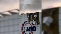 Ankara’da etkili olan fırtınadan AFAD başkanlığı binası etkilendi: Duvarları uçtu