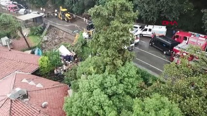 BEYKOZ'DA İSTİNAT DUVARI ÇÖKTÜ