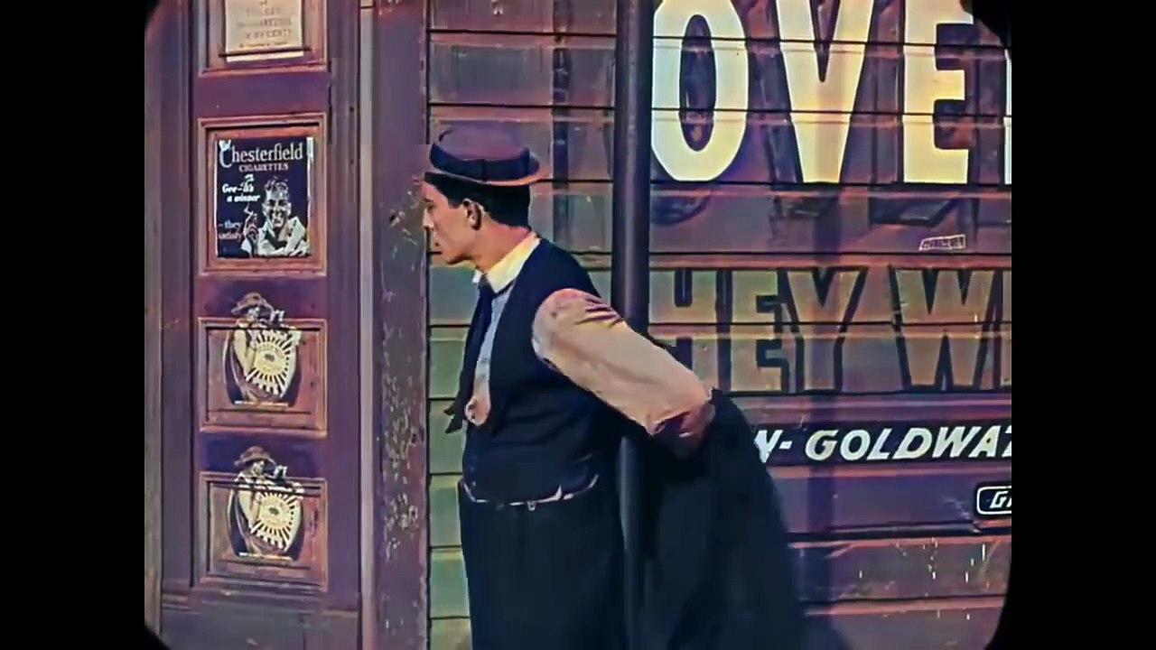 Buster Keaton in The Goat 1921 Colorized silent movie COLOR_ COLOUR