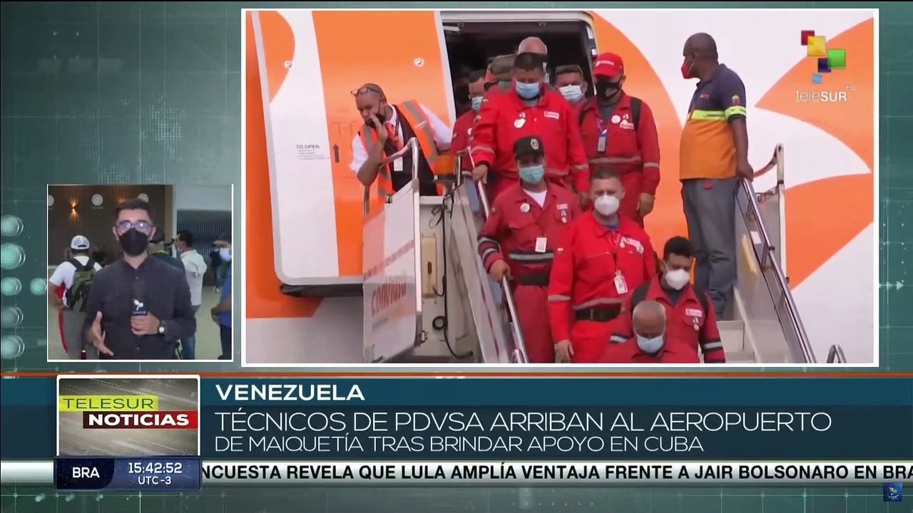 Técnicos de PDVSA que colaboraron en sofocar incendio en Matanzas regresan a Venezuela
