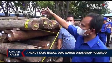 Angkut Kayu Ilegal ke Sungai Alalak, 2 Pengepul Ditangkap Polairud