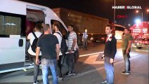 Kuzey Marmara Otoyolu'nda işçileri taşıyan servis otobüsü alev alev yandı