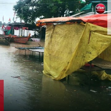 देवास (मप्र): नेमावर में नर्मदा नदी खतरे के निशान के पार