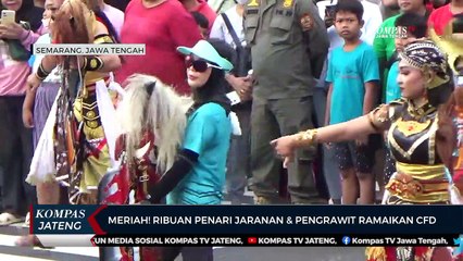 Meriah! Ribuan Penari Jaranan dan Pengrawit Ramaikan CFD Kota Semarang