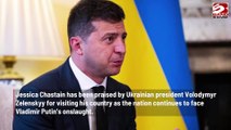 Jessica Chastain Praised By Ukrainian President Volodymyr Zelenskyy
