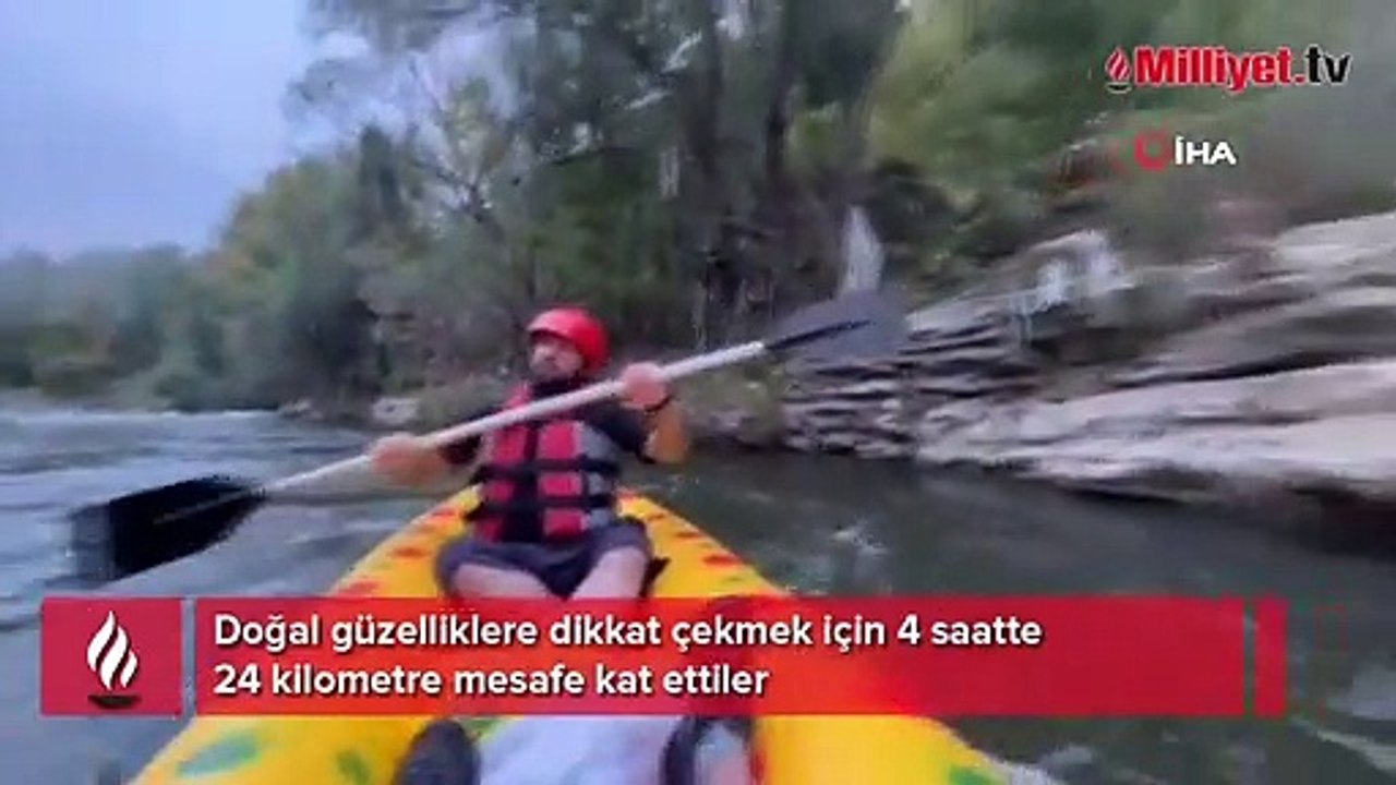 Şaşkın bakışlar arasında ilçeyi kanoyla geçtiler Dailymotion Video
