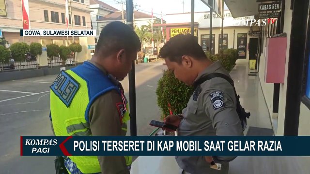 Waduh, Pengendara Mobil Nekat Tabrak Polisi saat Razia Kendaraan di Gowa