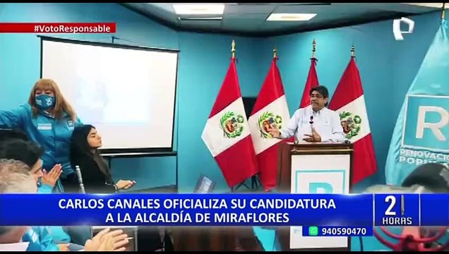 Rafael López Aliaga presenta a Carlos Canales como candidato a la alcaldía de Miraflores