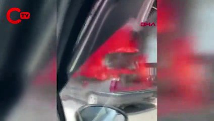 Faciadan dönüldü Kağıthane'de otomobil alev alev yandı