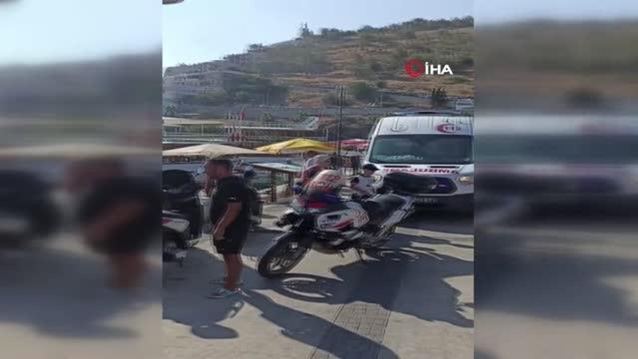Tur teknesinde ayağı kopan vatandaşın yardımına 112 motorize sağlık ekibi koştu