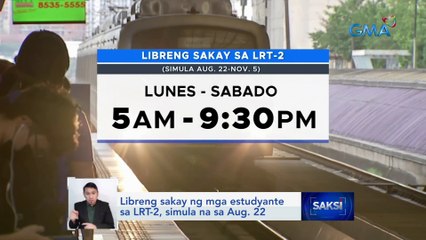 Libreng sakay sa LRT-2 para sa mga estudyante, simula na sa Aug. 22 | Saksi