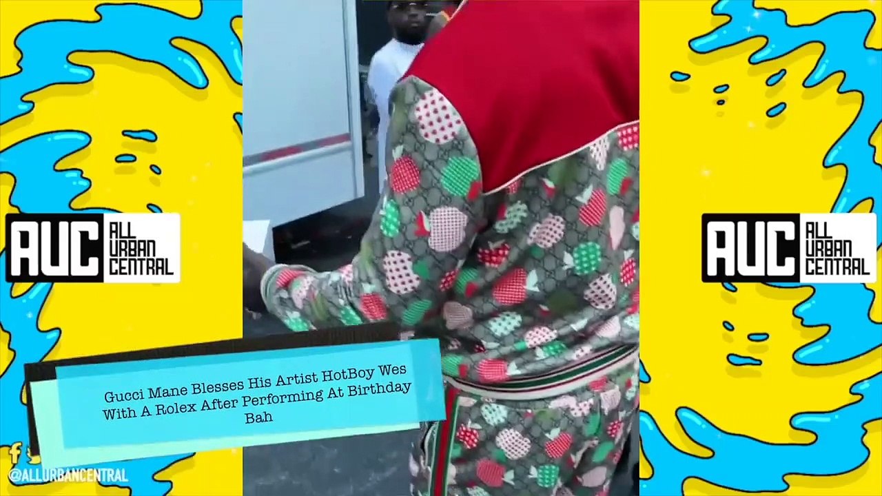Gucci Mane Blesses His Artist HotBoy Wes With A Rolex After Performing At Birthday Bah