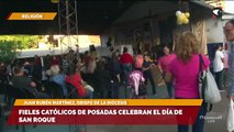 Fieles católicos de posadas celebran el día de San Roque