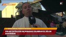 Fieles católicos de posadas celebran el día de San Roque