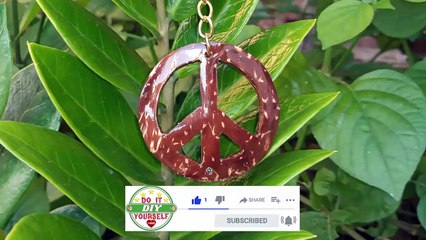 How to make peace symbol Keychain with Coconut shell at home