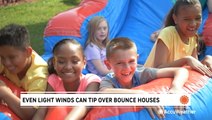 Bounce houses can be sent flying even by light winds, a new study finds