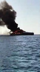 Yacht Burning in Formentera