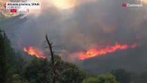 شاهد: رجال الإطفاء في اسبانيا يكافحون لإحتواء 10 آلاف هكتار من الحرائق
