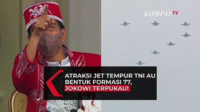 Keren! Atraksi Jet Tempur TNI AU Bentuk Formasi 77, Bikin Jokowi Terpukau