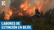 Los bomberos trabajan en las labores de extinción del incendio de Bejís