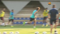Nuevo entrenamiento del Barça a la espera de la salida de jugadores