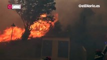 Así luchan los bomberos contra el descontrolado incendio de Bejís