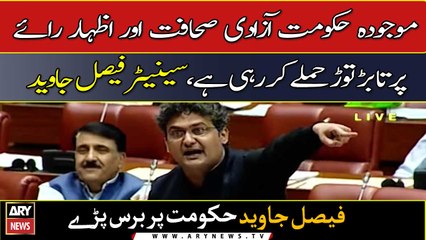 Ban on ARY News is a restriction on freedom of press, Faisal Javed slams Govt in his senate speech
