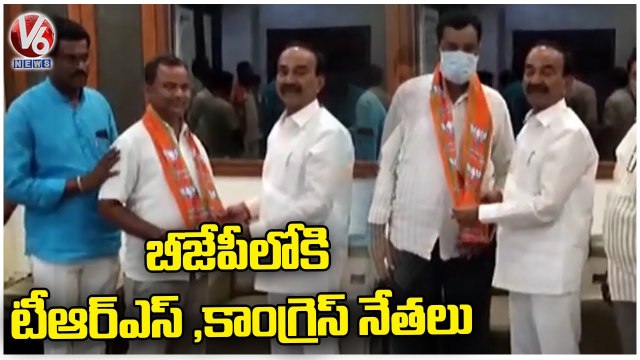 TRS & Congress Leaders Joins BJP In Presence Of Etela Rajender | Hyderabad | V6 News