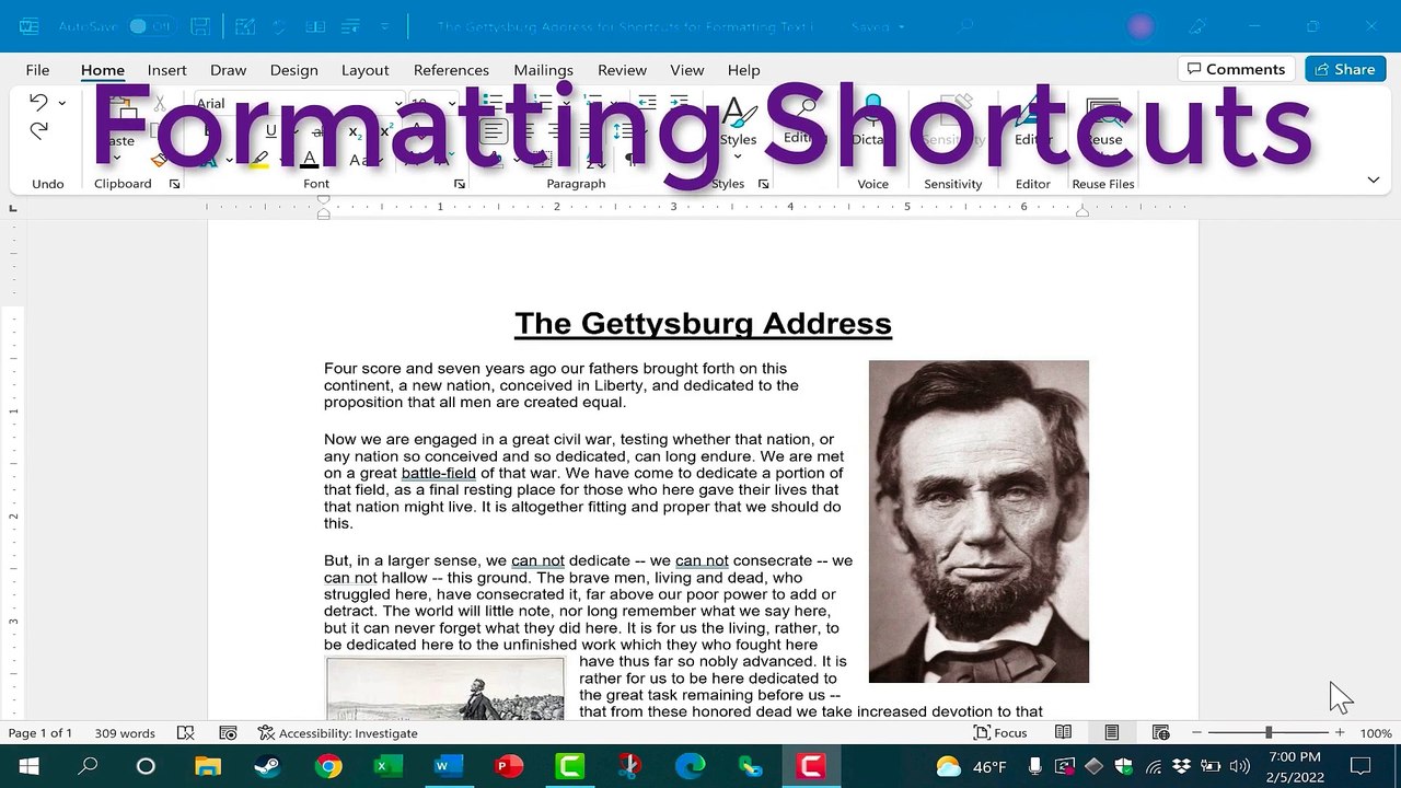 Shortcuts for Formatting Text in Microsoft Word