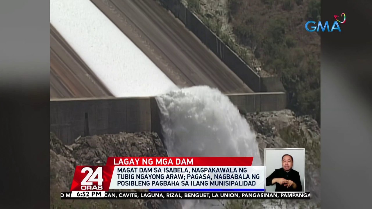 Magat dam sa Isabela, nagpakawala ng tubig ngayong araw; PAGASA, nagbabala ng posibleng pagbaha sa ilang munisipalidad | 24 Oras