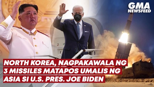 North Korea fires missiles hours after Biden leaves Asia | GMA News Feed