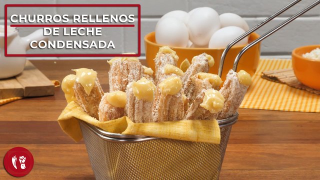 Churros rellenos de leche condensada | Receta de postre internacional | Directo al Paladar México