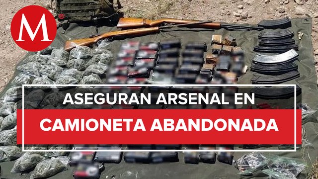 Ejército y Guardia Nacional aseguran armas y mariguana en Cananea, Sonora