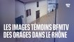 Les images témoins BFMTV des forts orages dans la métropole de Lyon
